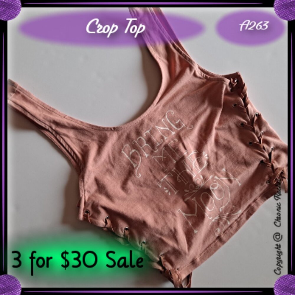 Pink "Bring Me the Moon" Crop Top